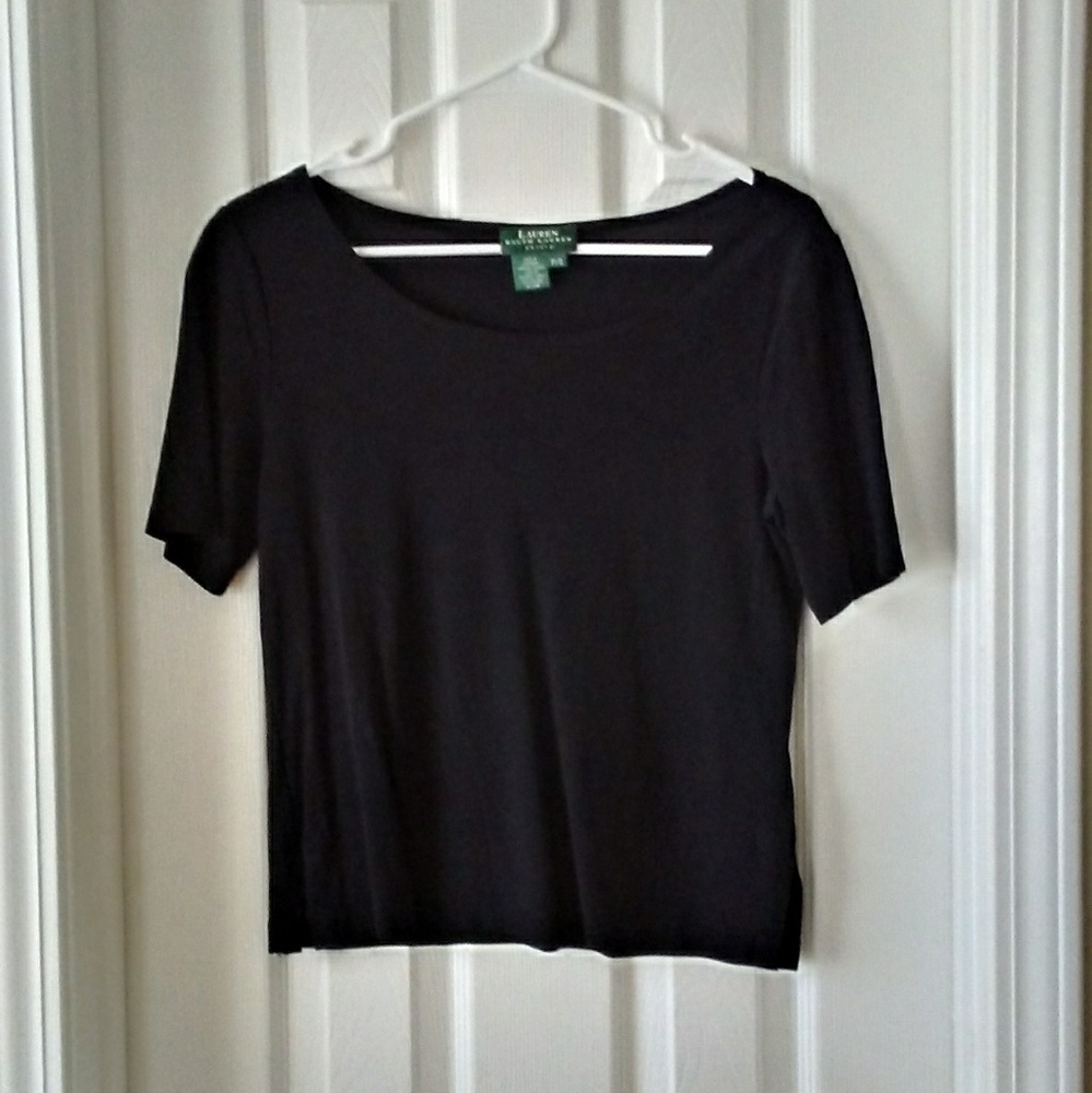 Lauren Ralph Lauren Black Top PS Petite Small